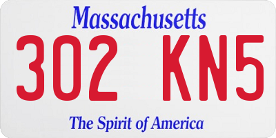 MA license plate 302KN5