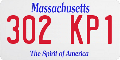 MA license plate 302KP1