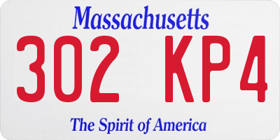 MA license plate 302KP4