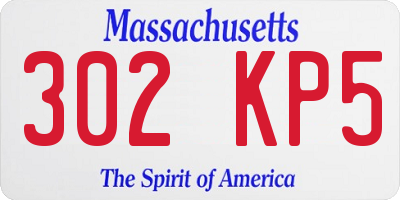MA license plate 302KP5