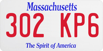 MA license plate 302KP6
