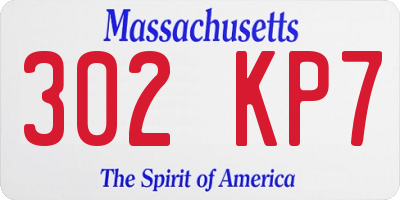 MA license plate 302KP7
