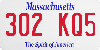 MA license plate 302KQ5