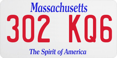 MA license plate 302KQ6