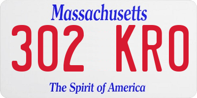 MA license plate 302KR0