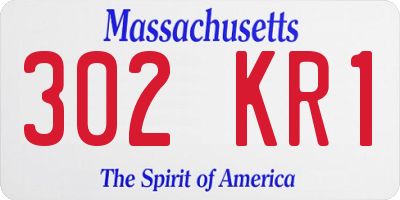 MA license plate 302KR1