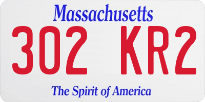 MA license plate 302KR2
