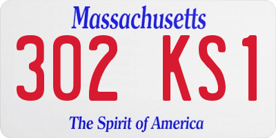 MA license plate 302KS1