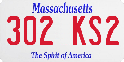 MA license plate 302KS2