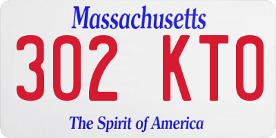 MA license plate 302KT0