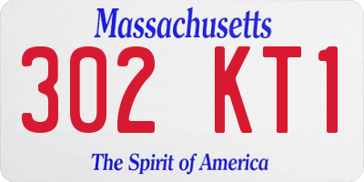 MA license plate 302KT1