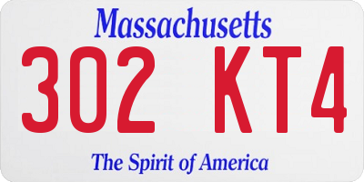 MA license plate 302KT4