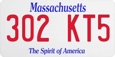 MA license plate 302KT5