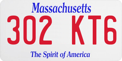 MA license plate 302KT6