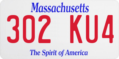 MA license plate 302KU4