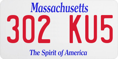 MA license plate 302KU5