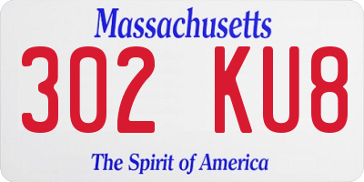 MA license plate 302KU8