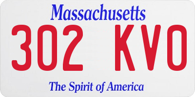 MA license plate 302KV0