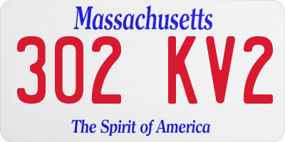 MA license plate 302KV2