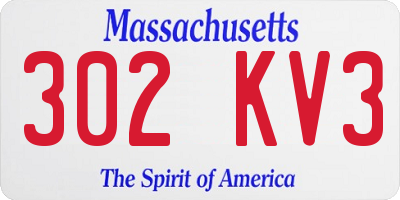MA license plate 302KV3