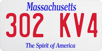 MA license plate 302KV4