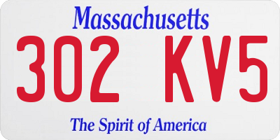MA license plate 302KV5