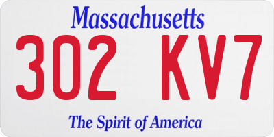 MA license plate 302KV7