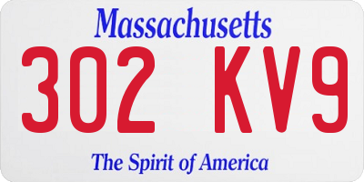 MA license plate 302KV9