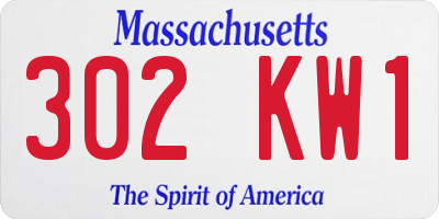 MA license plate 302KW1