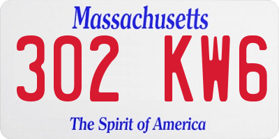 MA license plate 302KW6