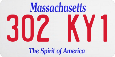 MA license plate 302KY1