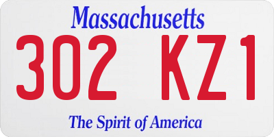 MA license plate 302KZ1