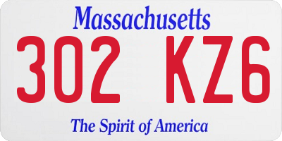MA license plate 302KZ6
