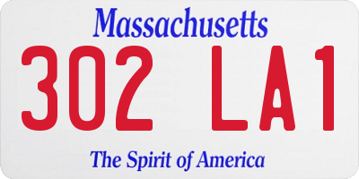 MA license plate 302LA1
