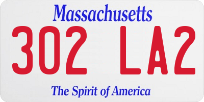 MA license plate 302LA2