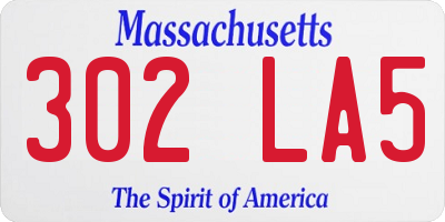 MA license plate 302LA5