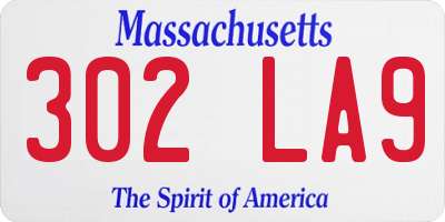 MA license plate 302LA9