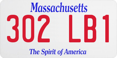 MA license plate 302LB1