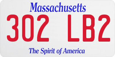 MA license plate 302LB2