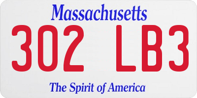 MA license plate 302LB3