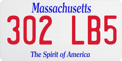 MA license plate 302LB5
