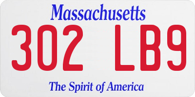 MA license plate 302LB9