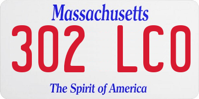 MA license plate 302LC0