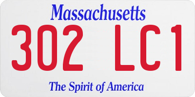 MA license plate 302LC1