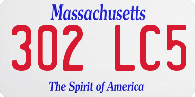 MA license plate 302LC5