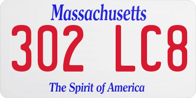 MA license plate 302LC8