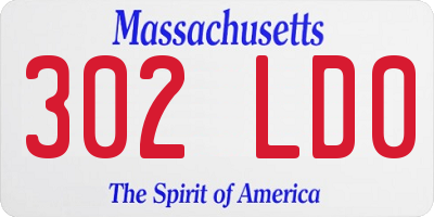 MA license plate 302LD0