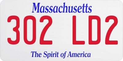 MA license plate 302LD2