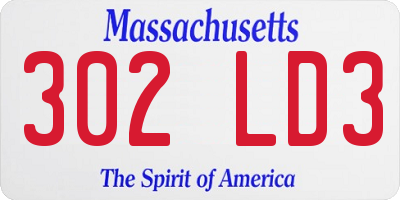 MA license plate 302LD3
