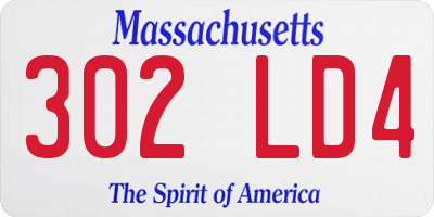 MA license plate 302LD4